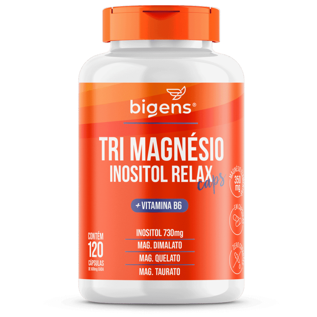 Suplemento Tri magnésio inositol relax Bigens para insônia na menopausa.