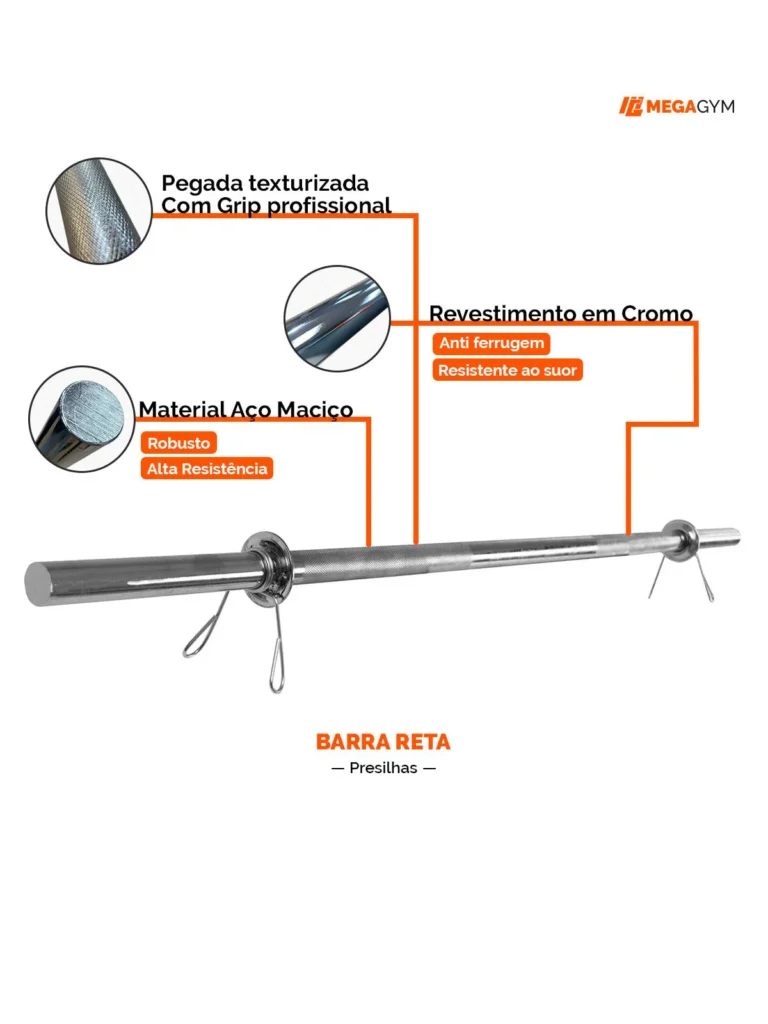 Barra maciça para academia em casa
