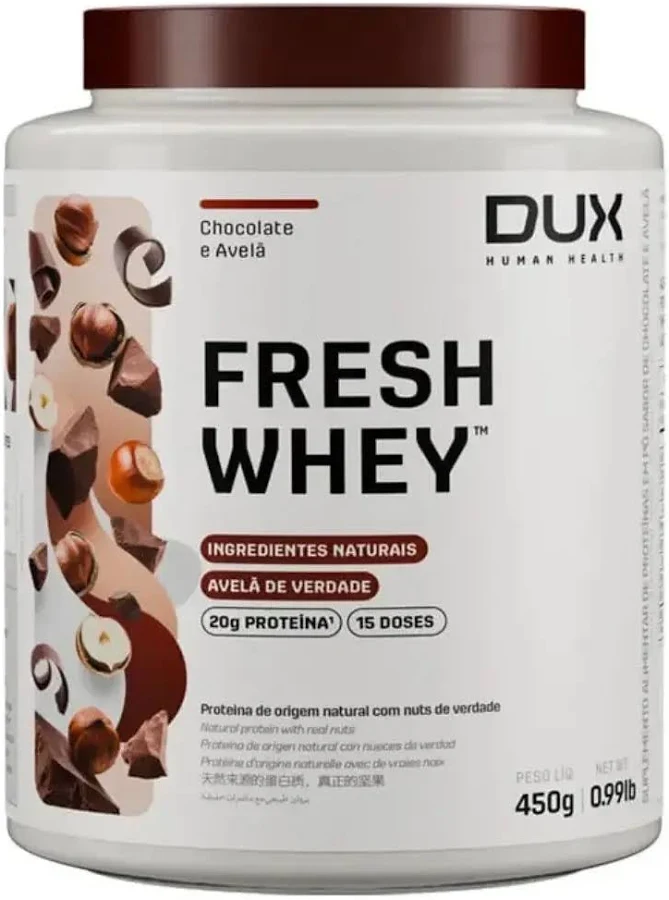 Whey protein Dux Fresh whey chocolate com avel&atilde;, o melhor whey protein custo benef&iacute;cio de sabores diferenciados.