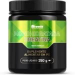 Pote de creatina monohidratada Growth que eu tomo e indico.